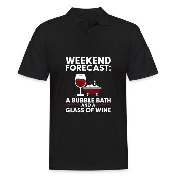 Weekend Forecast A Bubble Bath and a Glass of Wine - Men's Polo Shirt - black - Front - Kai (181cm)
