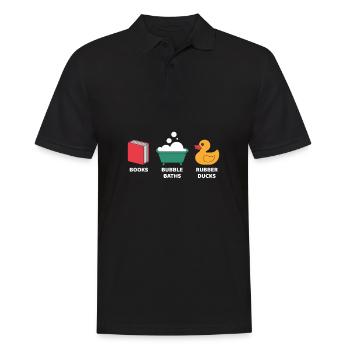 Books Bubble Baths and Rubber Ducks - Men's Polo Shirt - black - Front - Kai (181cm)