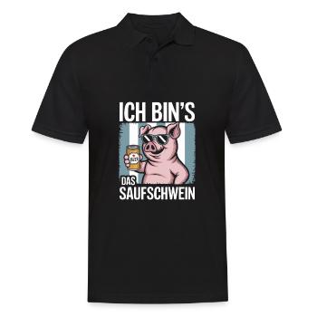 C’est moi l’alcool cochon buvant de la bière alcool fête - Polo Homme - noir - Devant - Kai (181cm)