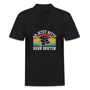 From now on, please, Mr. Doctor, Promotion, Gift - Men's Polo Shirt - black - Front - Kai (181cm)