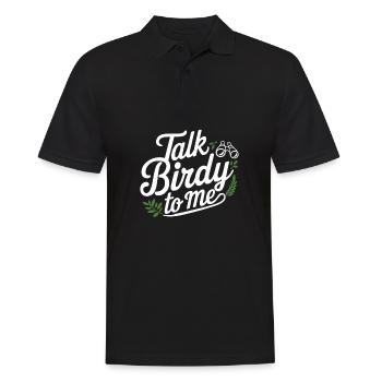 Talk Birdy to me Bird Watcher Jeu de mots Humour - Polo Homme - noir - Devant - Kai (181cm)