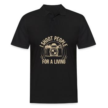 Je photographie des gens pour gagner ma vie Photographe drôle - Polo Homme - noir - Devant - Kai (181cm)