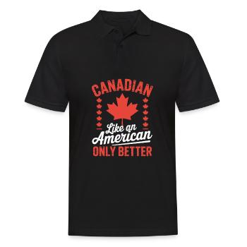 Canadian Like An American Only Better Elobws Up - Men's Polo Shirt - black - Front - Kai (181cm)