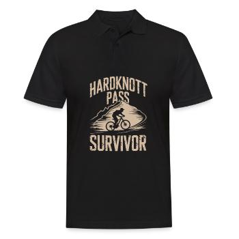 Hardknott Pass Survivor Biker Cyclist Mountainbike - Men's Polo Shirt - black - Front - Kai (181cm)