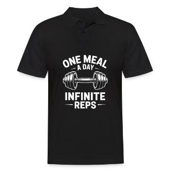 OMAD – Infinite Reps Intermittent Fasting Fitness - Men's Polo Shirt - black - Front - Kai (181cm)