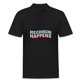 Maconium se produit drôle sage-femme naissance humour citation - Polo Homme - noir - Devant - Kai (181cm)