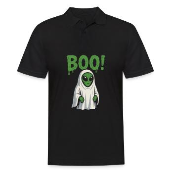 Alien Ghost Boo Funny Halloween Costume - Men's Polo Shirt - black - Front - Kai (181cm)
