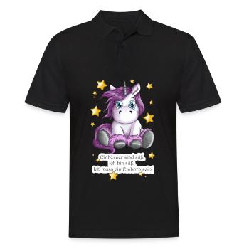 Ich bin ein süßes Einhorn Zuckersüßes Motiv - Männer Poloshirt - Schwarz - Vorne - Kai (181cm)