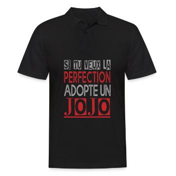 Si tu veux la perfection adopte jojo Drôle Georges - Polo Homme - noir - Devant - Kai (181cm)