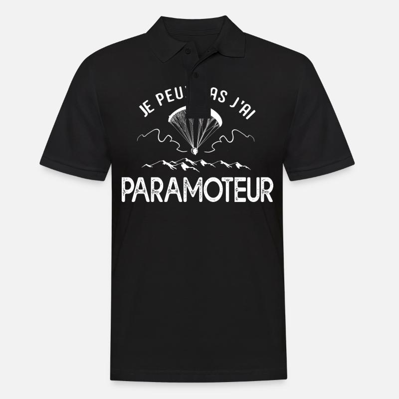 paramoteur j peux pas j ai paramoteur sport - Polo Homme - noir