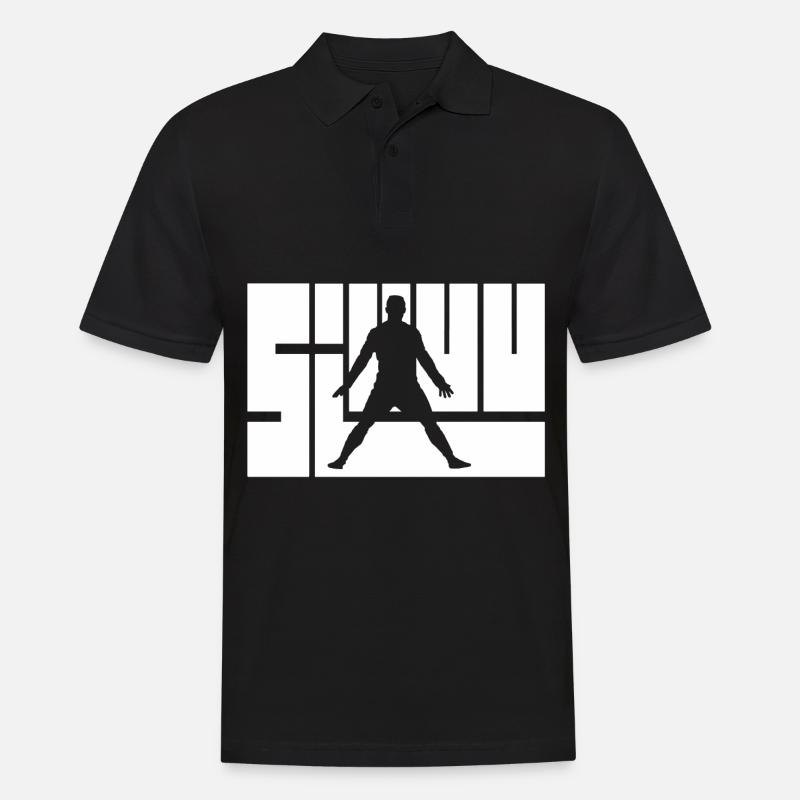 Siuuu - Männer Poloshirt - Schwarz