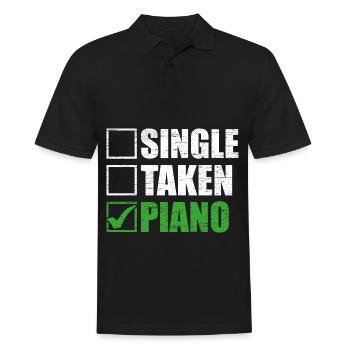 Klavier - Männer Poloshirt - Schwarz - Vorne - Kai (181cm)