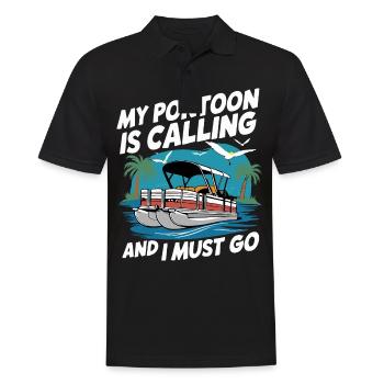 Pontoon Boat Captain Pontoon Boats - Men's Polo Shirt - black - Front - Kai (181cm)