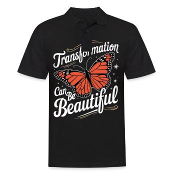 Schmetterling Monarchfalter Bunt Schmetterlinge - Männer Poloshirt - Schwarz - Vorne - Kai (181cm)