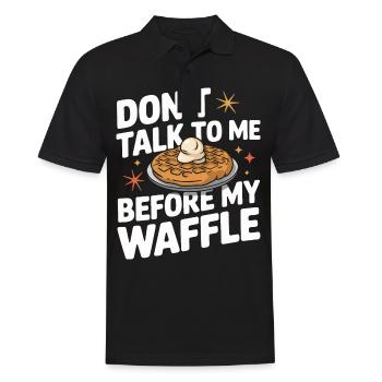Waffeln Frühstück Süßigkeiten - Männer Poloshirt - Schwarz - Vorne - Kai (181cm)