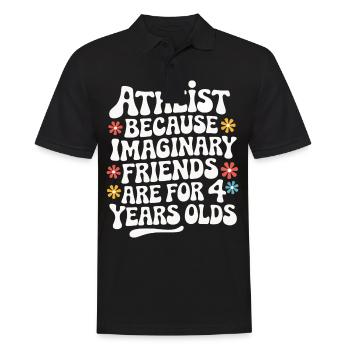 Athéisme, athée, anti-religion, agnostique - Polo Homme - noir - Devant - Kai (181cm)