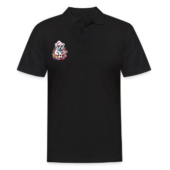 Süßer Eisbär mit Gitarre - Männer Poloshirt - Schwarz - Vorne - Kai (181cm)