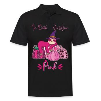 En octobre, nous portons le cancer du sein de la paresse rose - Polo Homme - noir - Devant - Kai (181cm)