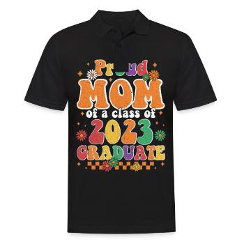 Fière maman d’une promotion 2023 Diplômée Senior 23 - Polo Homme - noir - Devant - Kai (181cm)