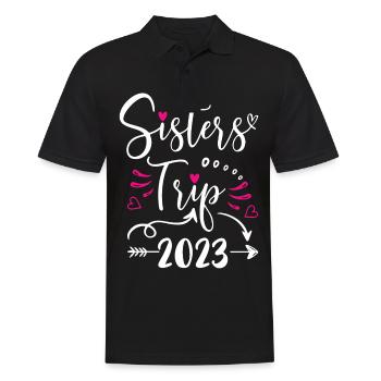 Sisters Trip 2023 Shirt Funny Vacation Travel - Männer Poloshirt - Schwarz - Vorne - Kai (181cm)