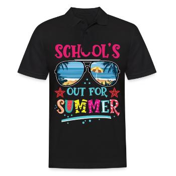 Retro Last Day of School's Out For Summer Teacher - Männer Poloshirt - Schwarz - Vorne - Kai (181cm)