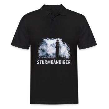 Stormbending Lighthouse Northern Germany's Mysticism - Men's Polo Shirt - black - Front - Kai (181cm)