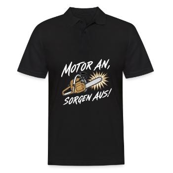 Motor An, Sorgen Aus Motivation Energie - Männer Poloshirt - Schwarz - Vorne - Kai (181cm)
