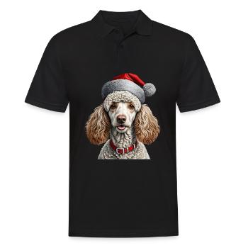 Weihnachtspudel Hund - Männer Poloshirt - Schwarz - Vorne - Kai (181cm)