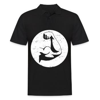 Bizeps - Männer Poloshirt - Schwarz - Vorne - Kai (181cm)