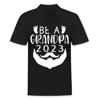 Werdender Opa 2023, 2023 werde ich Opa, 2023 Opa - Männer Poloshirt - Schwarz - Vorne - Kai (181cm)