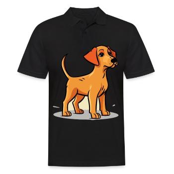 Niedliches Hundedesign für Hundebesitzer - Männer Poloshirt - Schwarz - Vorne - Kai (181cm)