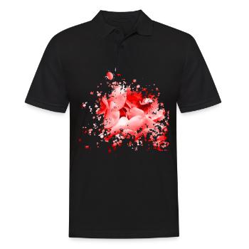 Blume - Männer Poloshirt - Schwarz - Vorne - Kai (181cm)