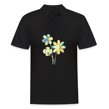 Blume - Männer Poloshirt - Schwarz - Vorne - Kai (181cm)