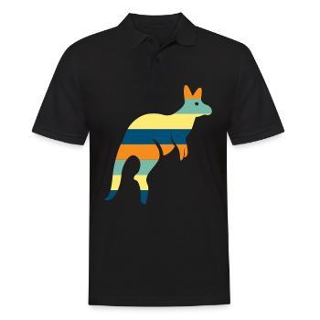 Kangaroo - Männer Poloshirt - Schwarz - Vorne - Kai (181cm)