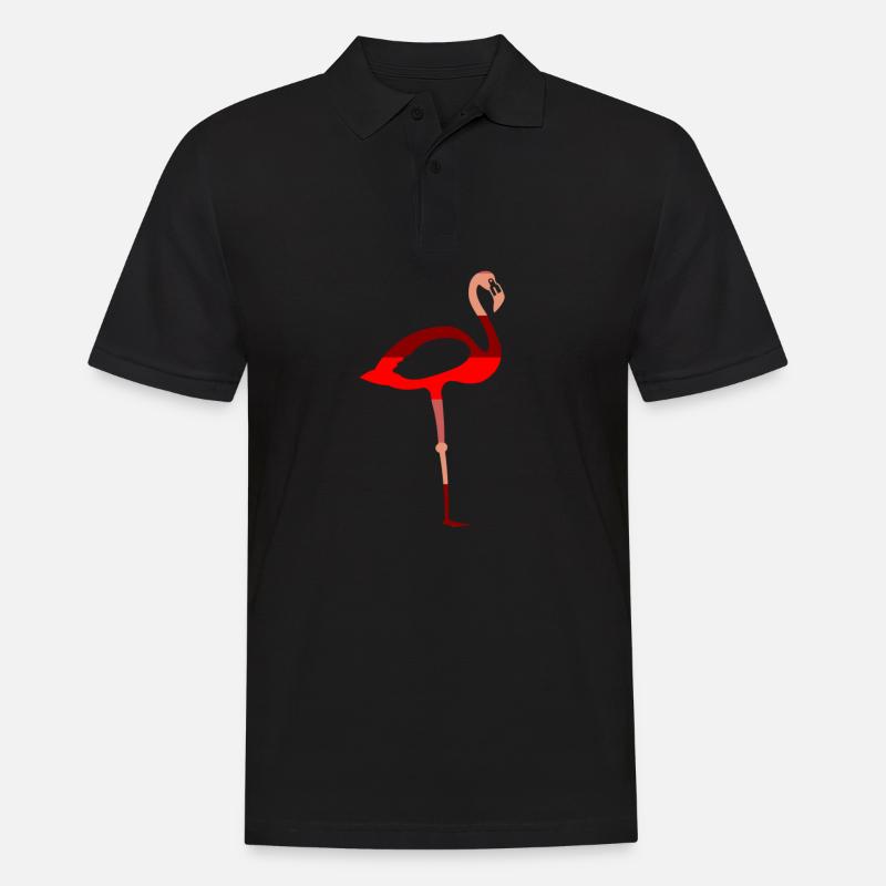 Flamingo - Männer Poloshirt - Schwarz