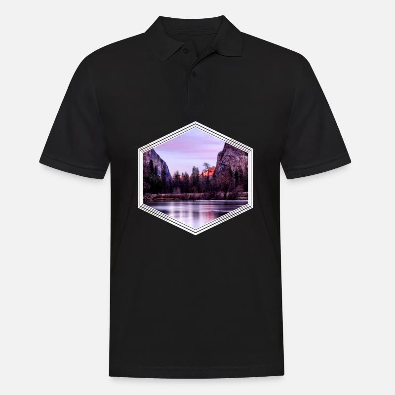 Berg - Männer Poloshirt - Schwarz