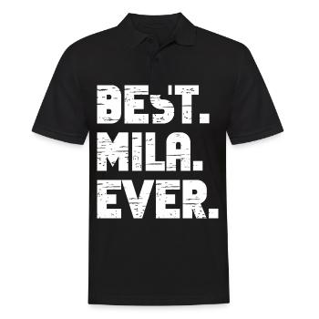 Best Mila Ever Retro Geschenk Spruch Geburtstag - Männer Poloshirt - Schwarz - Vorne - Kai (181cm)