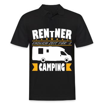 Camping Rentner - Endlich Zeit Opa Rente Spruch - Männer Poloshirt - Schwarz - Vorne - Kai (181cm)
