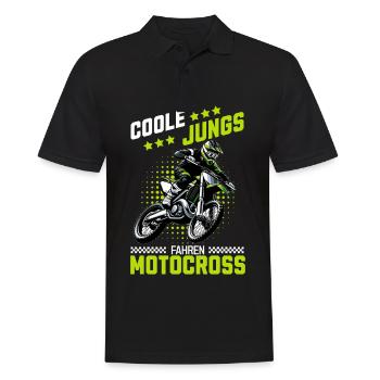 Motocross Kinder Dirtbike Geschenk Cross - Männer Poloshirt - Schwarz - Vorne - Kai (181cm)