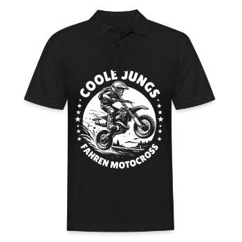 Motocross Kinder Dirtbike Geschenk Cross - Männer Poloshirt - Schwarz - Vorne - Kai (181cm)