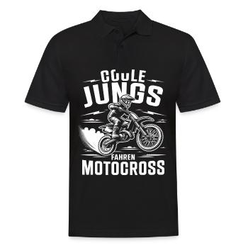 Motocross Kinder Dirtbike Geschenk Cross - Männer Poloshirt - Schwarz - Vorne - Kai (181cm)
