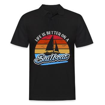 Capitaine de voilier, Sailor Skipper Sailor - Polo Homme - noir - Devant - Kai (181cm)