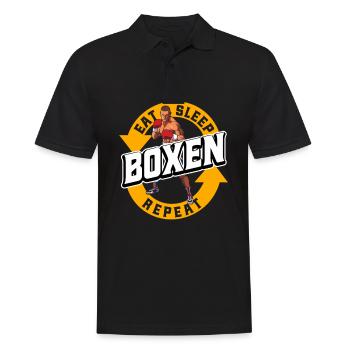 Eat Sleep Boxen Repeat Boxer Boxen Boxsport - Männer Poloshirt - Schwarz - Vorne - Kai (181cm)