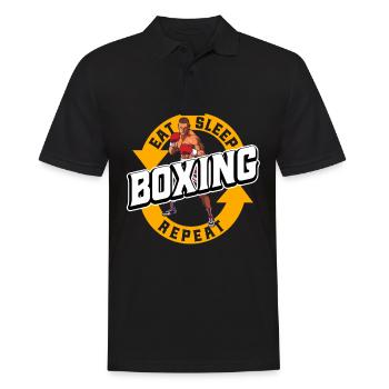 Eat Sleep Boxen Repeat Boxer Boxen Boxsport - Männer Poloshirt - Schwarz - Vorne - Kai (181cm)