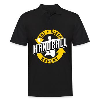 Joueur de handball Handballer Eat Sleep Handball - Polo Homme - noir - Devant - Kai (181cm)