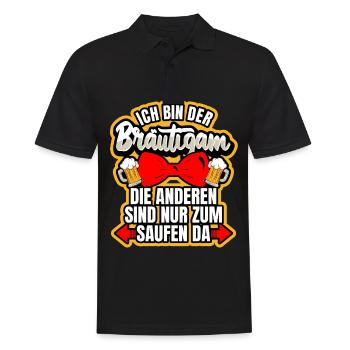 Ich bin der Bräutigam Junggessellenabschied - Männer Poloshirt - Schwarz - Vorne - Kai (181cm)