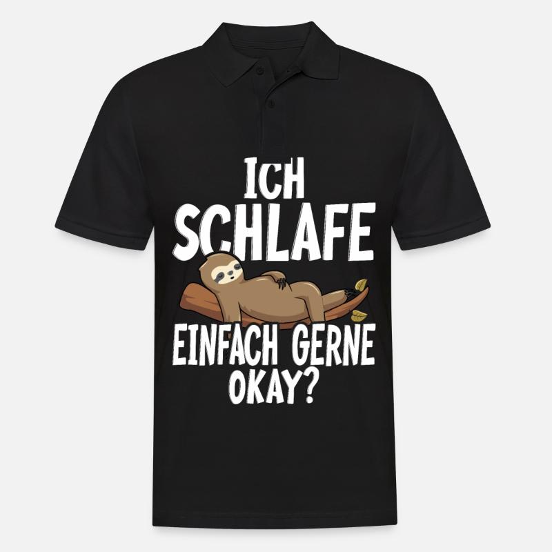 Morgenmuffel Faultier - Männer Poloshirt - Schwarz