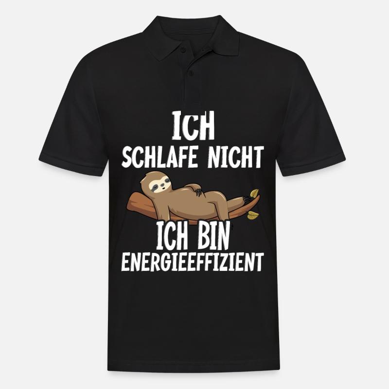 Faultier Geschenkidee Für Kollegen Langschläfer - Männer Poloshirt - Schwarz