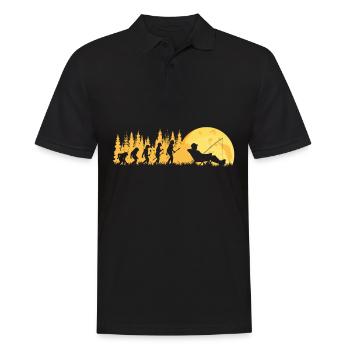 Evolution Angler Angeln - Männer Poloshirt - Schwarz - Vorne - Kai (181cm)