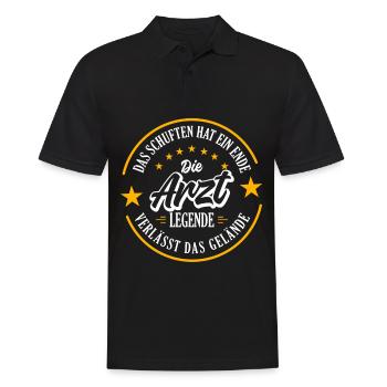 ARZT Rente 2023 eine echte Legende verlässt das - Männer Poloshirt - Schwarz - Vorne - Kai (181cm)
